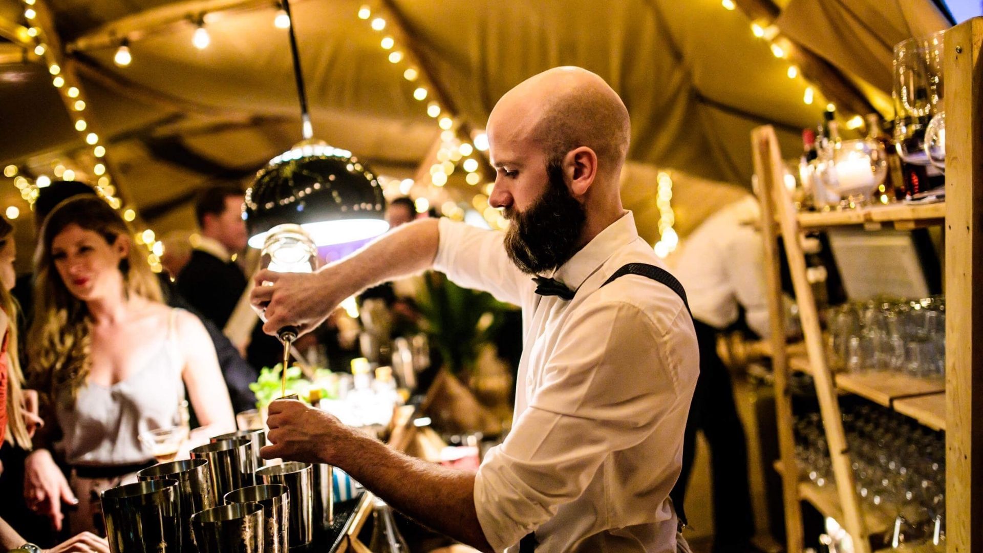 A tipi party bar, photographed by Cassandra Lane