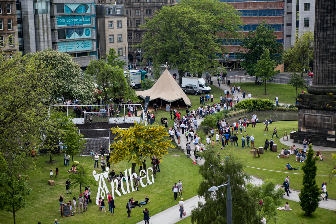 Nordic tipis set up as a festival destination